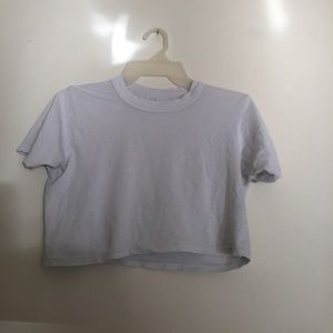 Mintish white cropped tee